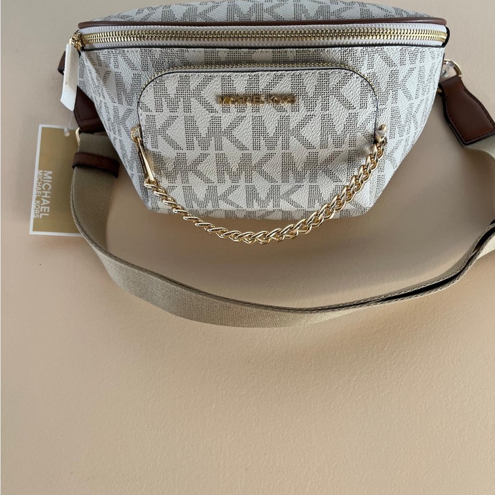 Michael Kors White and Tan Women's Bag